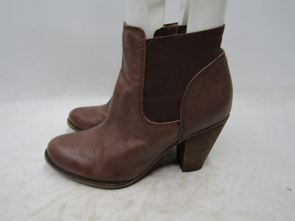 Steven By Steve Madden Womens Sz 6 M Brown Leather Chelsea Fashion Boots Booties